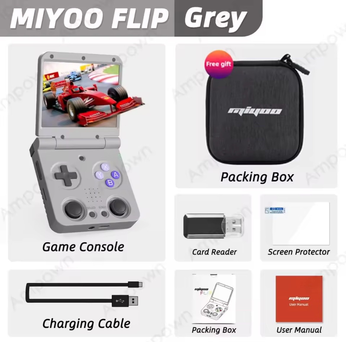 MIYOO Flip V2 Handheld Game Players 3.5»IPS Screen Linux System Onion OS Video