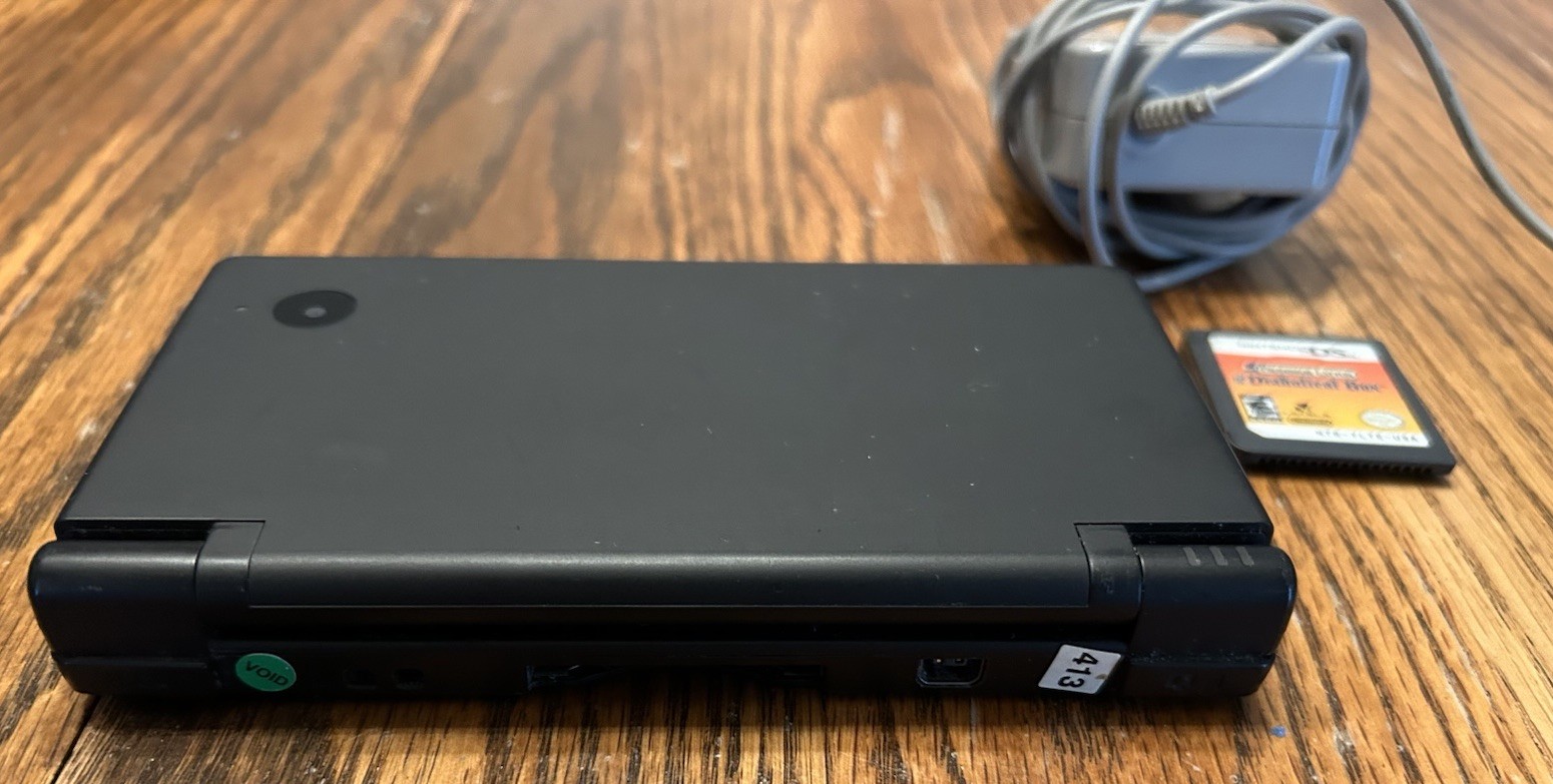 Nintendo DSi Black w/Charger Professor Layton Diabolical Box Working