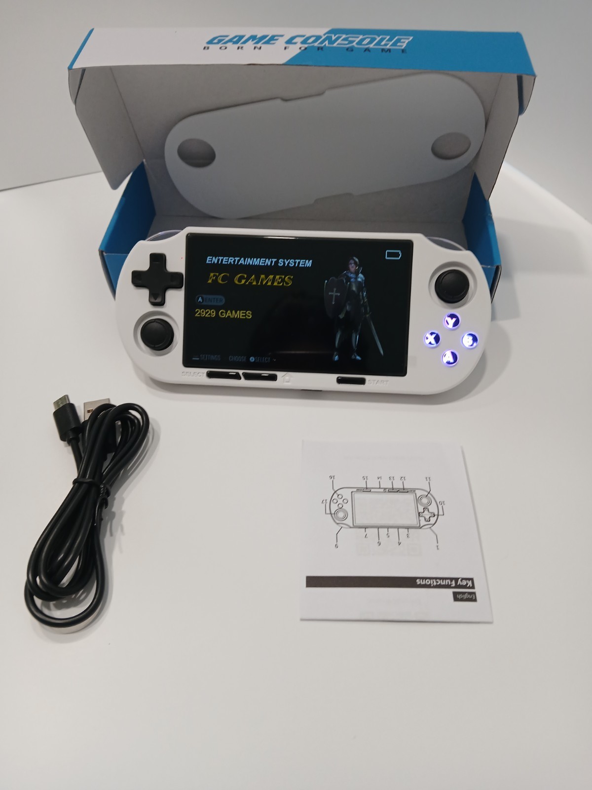 2929 Portable Gaming Console – IPS Screen, RGB Lighting, Rechargeable Battery