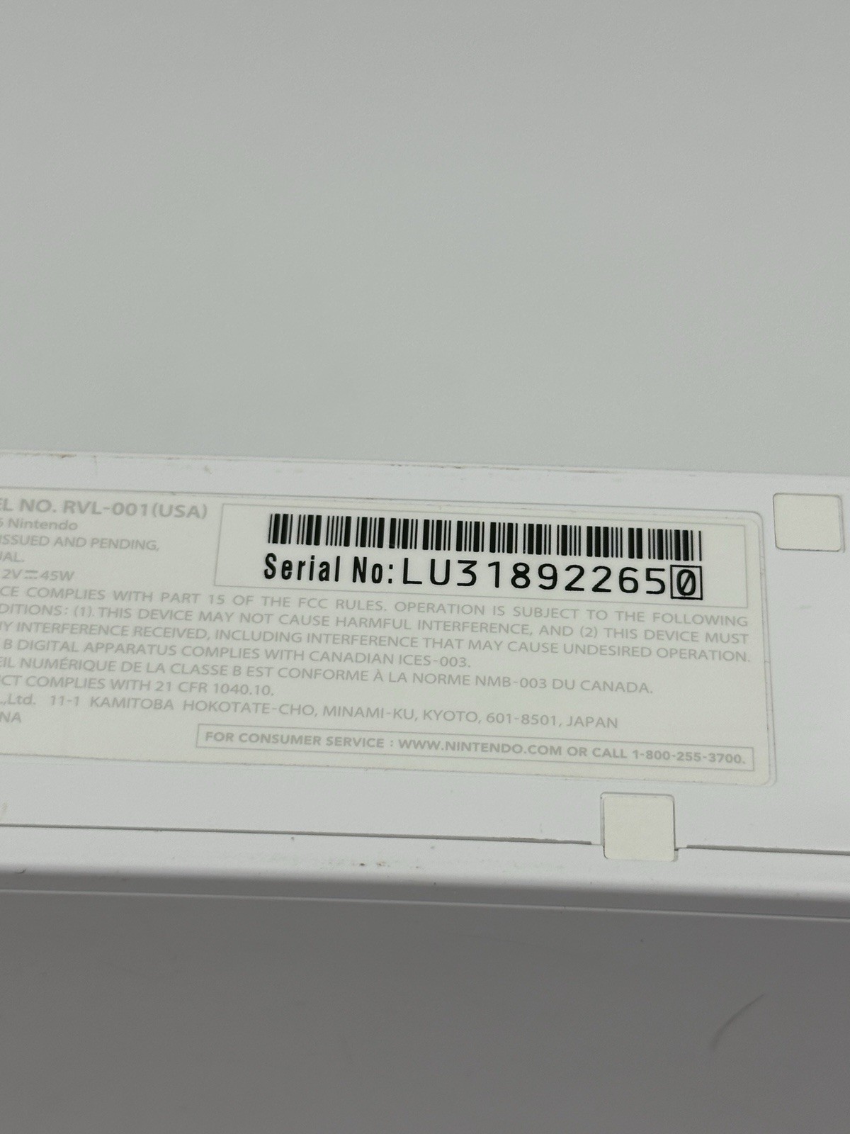 Nintendo Wii Console RVL-001(USA) With Hook-Up Cables Remote Nunchuck Wii Play