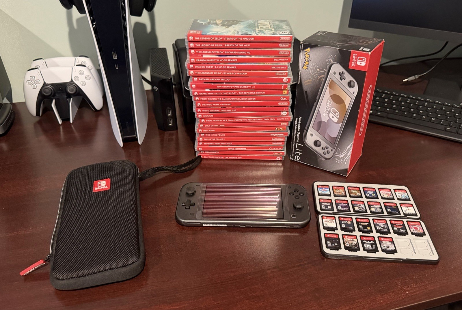 Nintendo Switch Lite Pokemon Dialga Palkia Edition, 32GB w/ Box, 22 Games