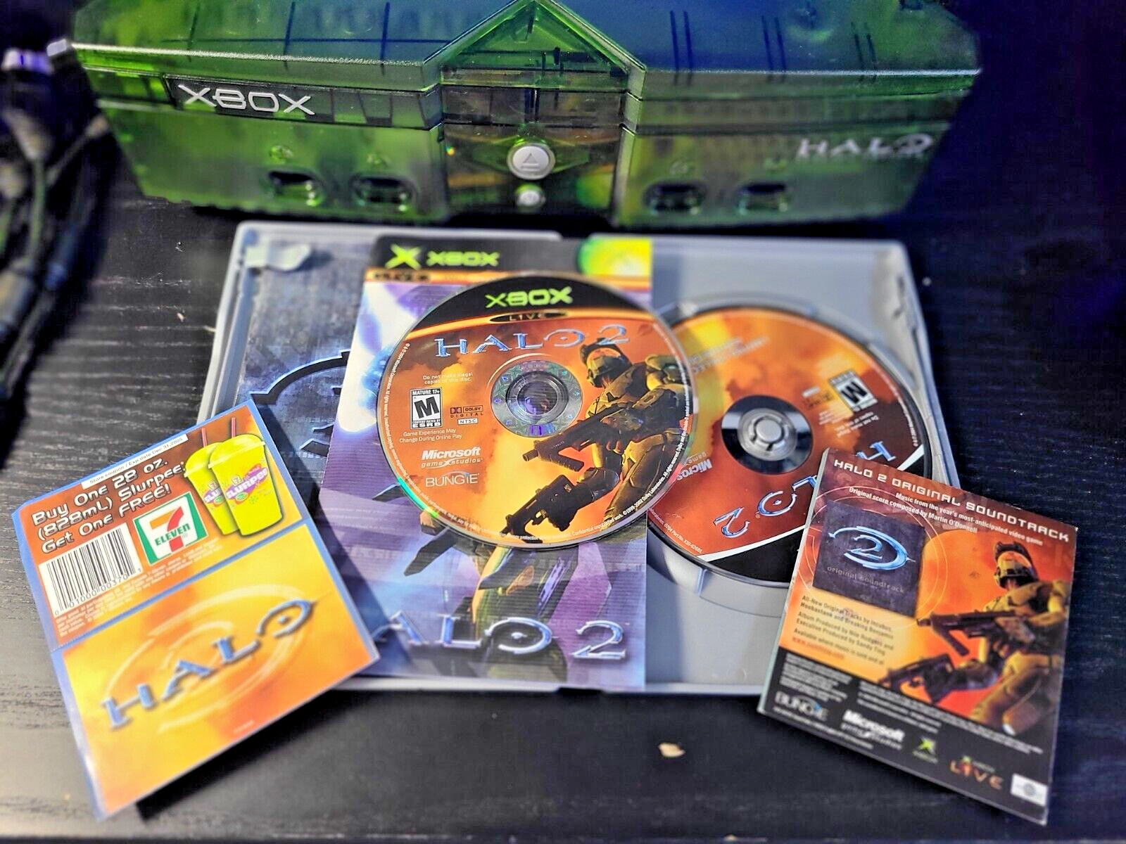 Original Xbox Halo Edition – 4x Controllers – Halo 2 Limited – Tested Perfect