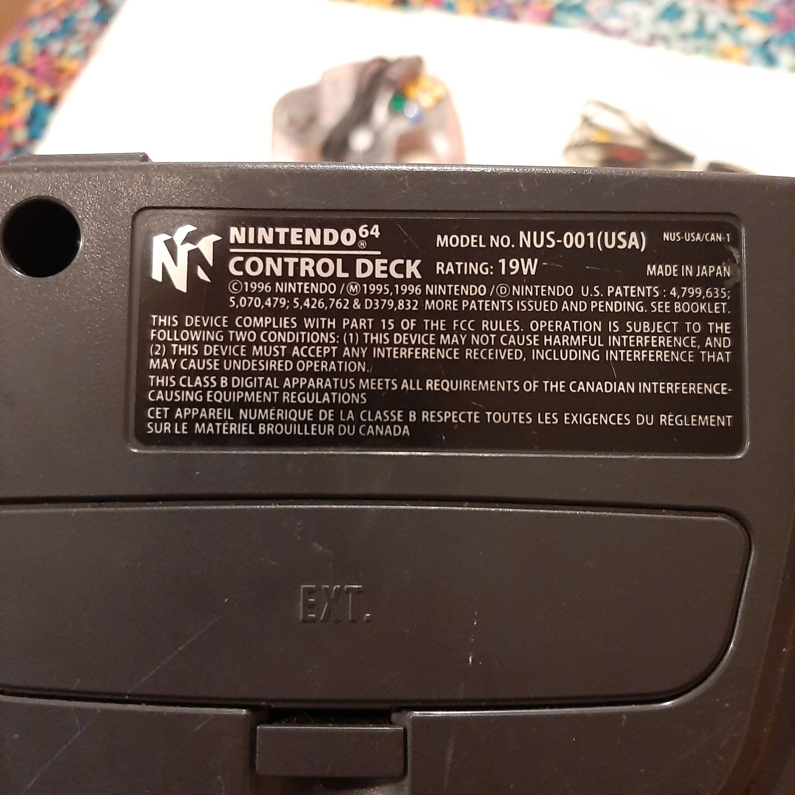 Nintendo 64 Console And 2 Conrollers ONLY – NUS-001 (USA) – Charcoal Tested
