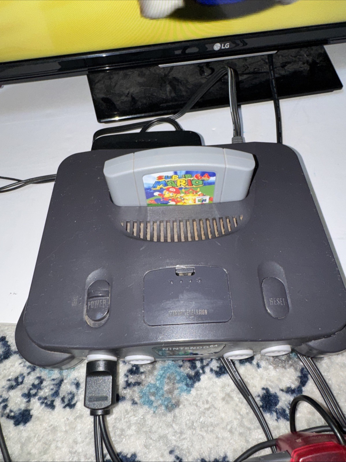 Nintendo 64 Console With 2 Controllers, Jumper Pack, And Cords Game Not Included