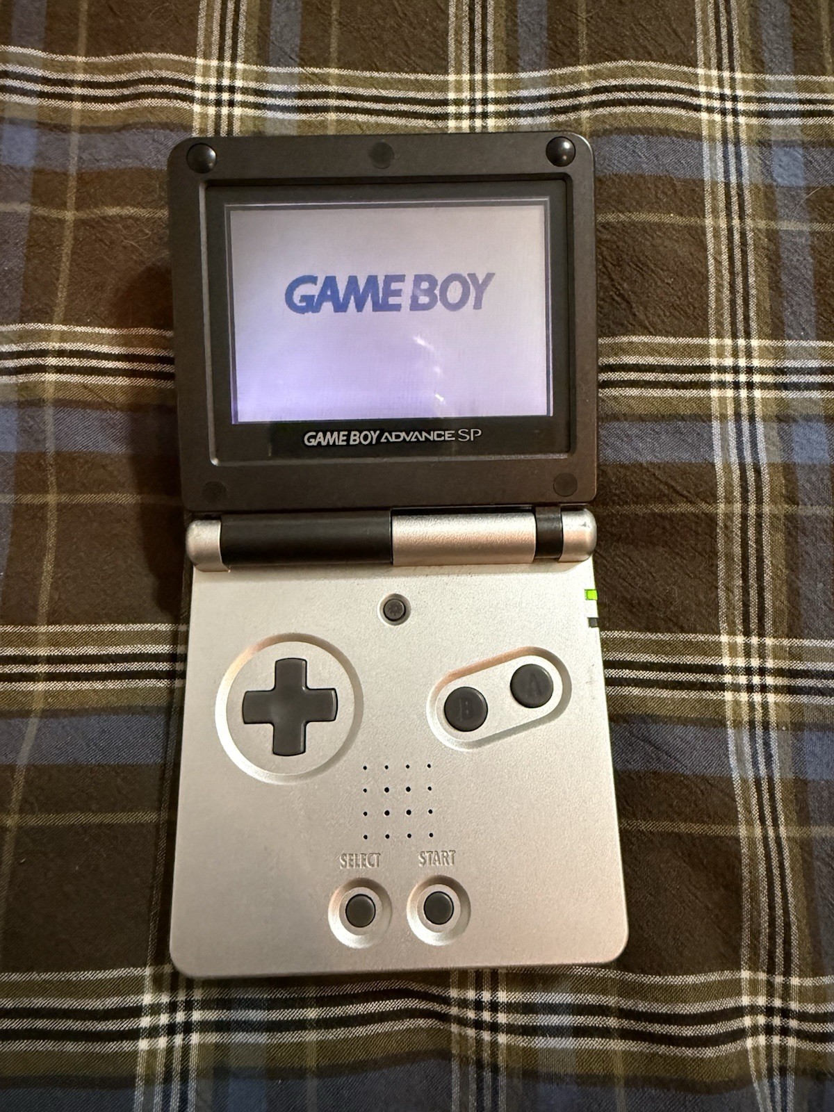 Nintendo Game Boy Advance SP Handheld System-Silver & Black (Tested/Functional)