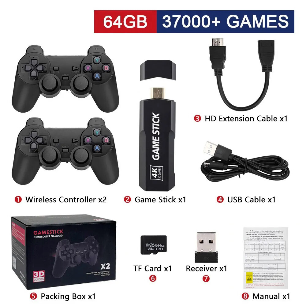 Retro gaming + dual wireless controllers thousands of pre-installed classic game