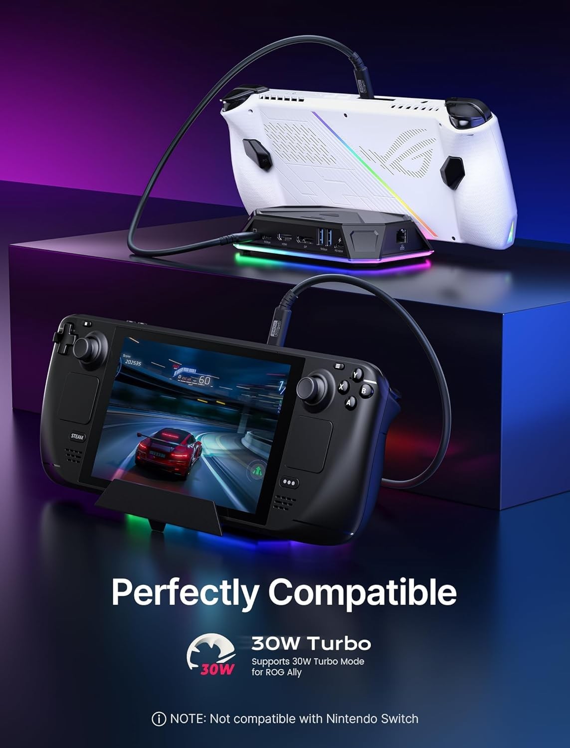Steam Deck Docking Station 12-in-1 RGB 4K@120Hz 100W PD