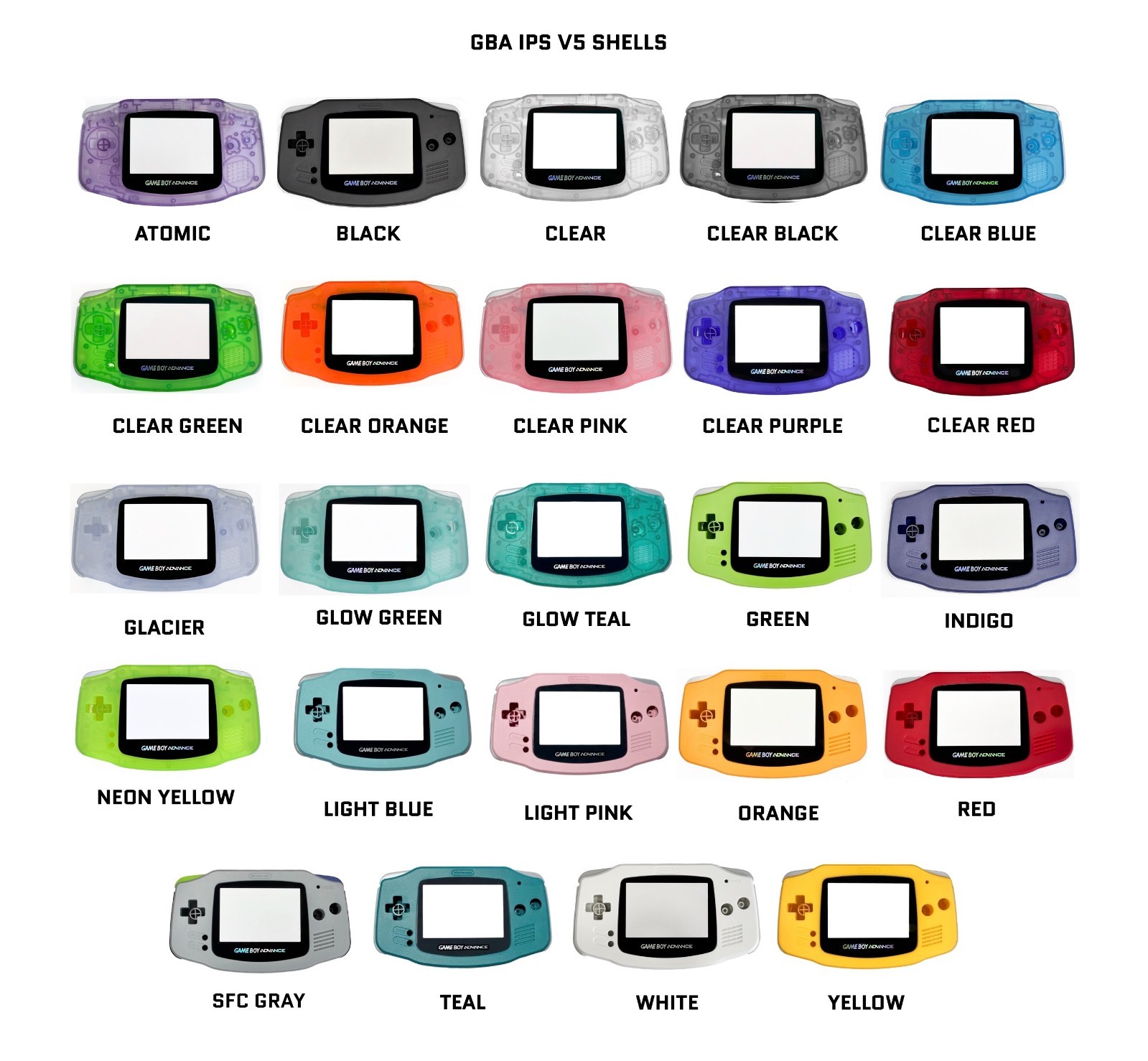 Nintendo Game Boy Advance GBA Backlight IPS LCD System Rechargeable USBC Battery