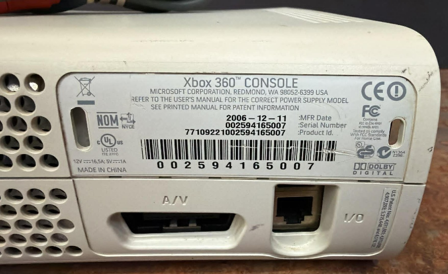 Microsoft Xbox X-Box 360 Matte White Console Parts or Repair FIX RED RING USA