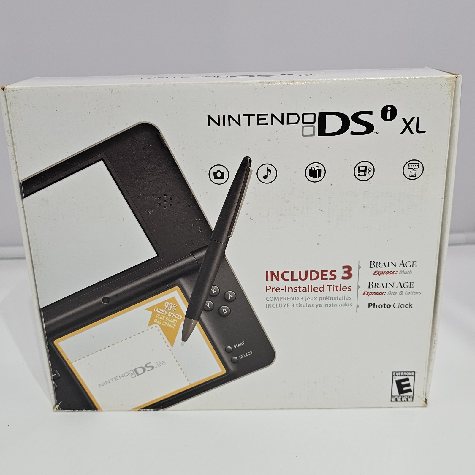 Nintendo DSi XL Bronze Brown With Original Box, Charger, Stylus Tested Works
