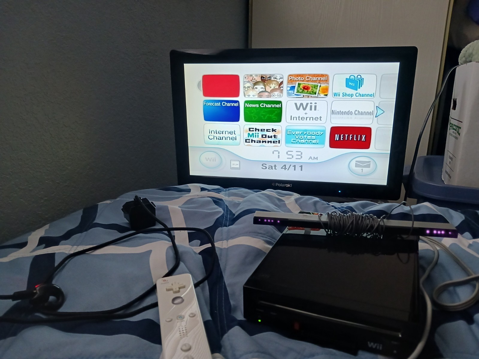 Nintendo Wii RVL-101 Black Console Bundle New Super Mario Bros Wii GameCube