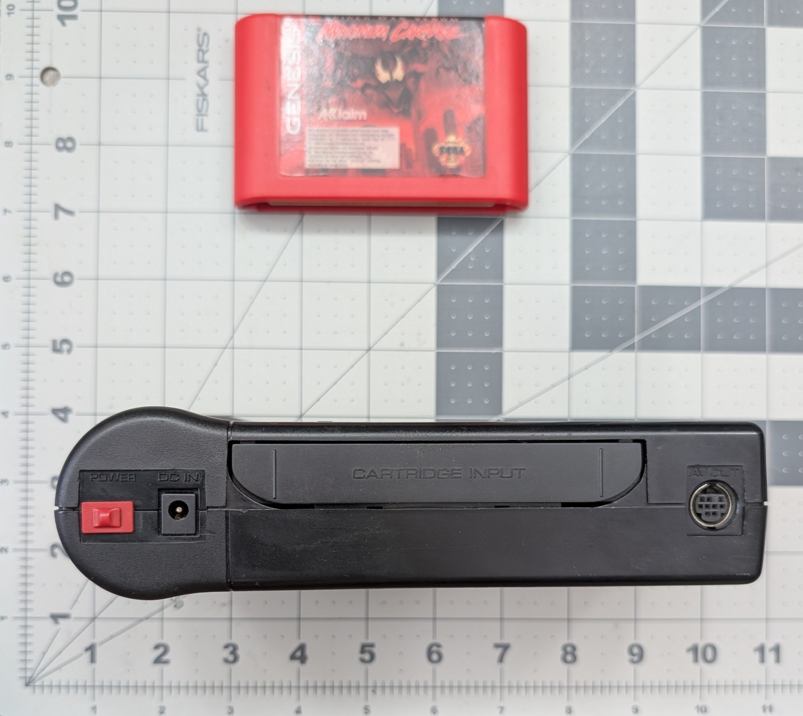 Sega Genesis Nomad Console PLUS Spider-man Venom Maximum Carnage Cartridge RED!