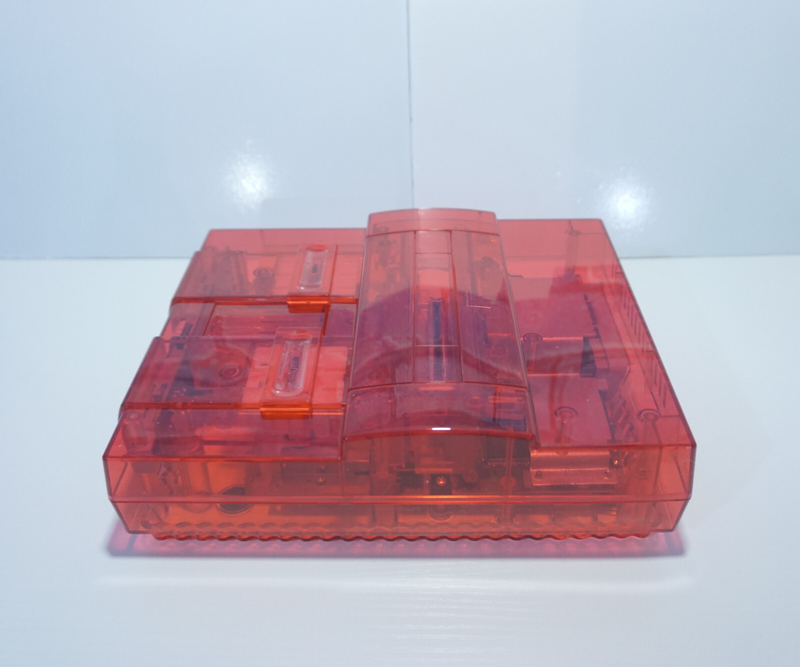 Transparent Clear Red Super Nintendo SNES Retro Video Game Console SNS-001