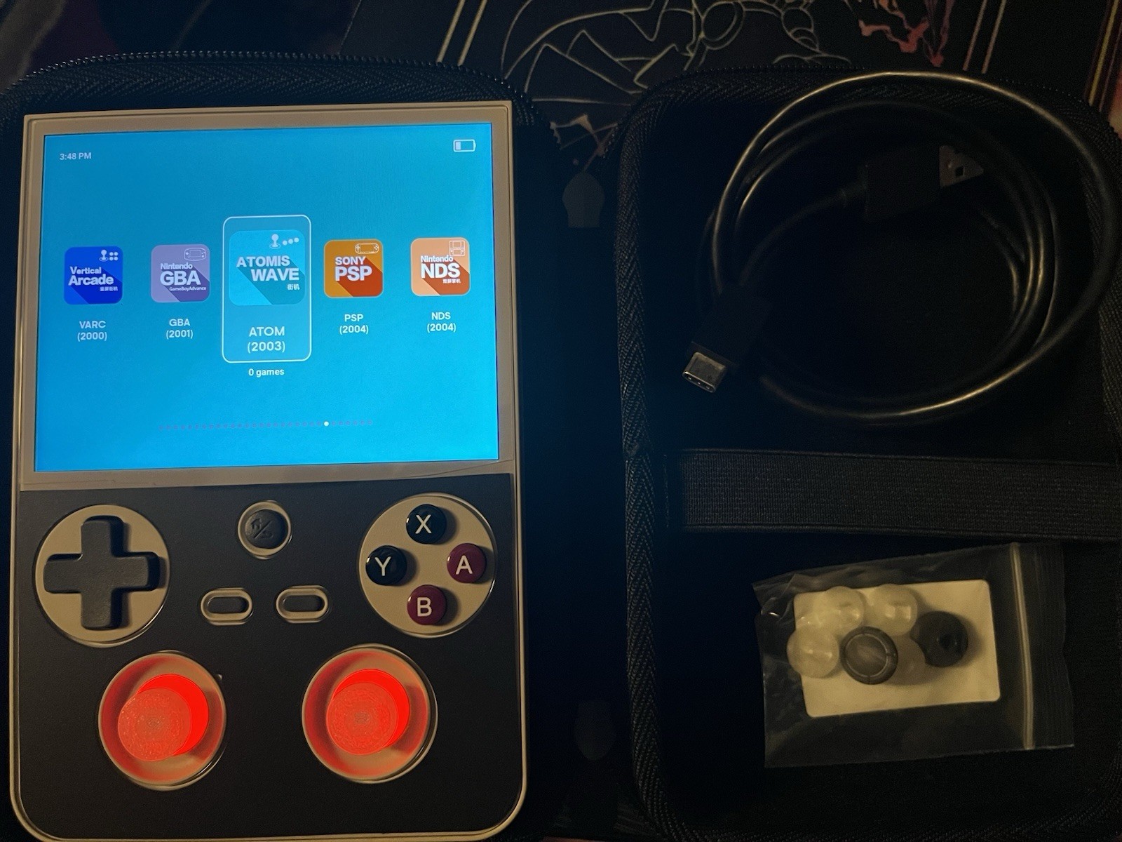 Anbernic RG477V Retro Handheld System 8GB 128GB Gray w/ EXTRAS see description