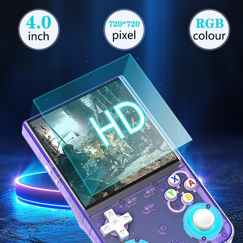 R36 Ultra Retro Handheld Game Console, with 128G Built-In 40000+ Games, 3000Mah