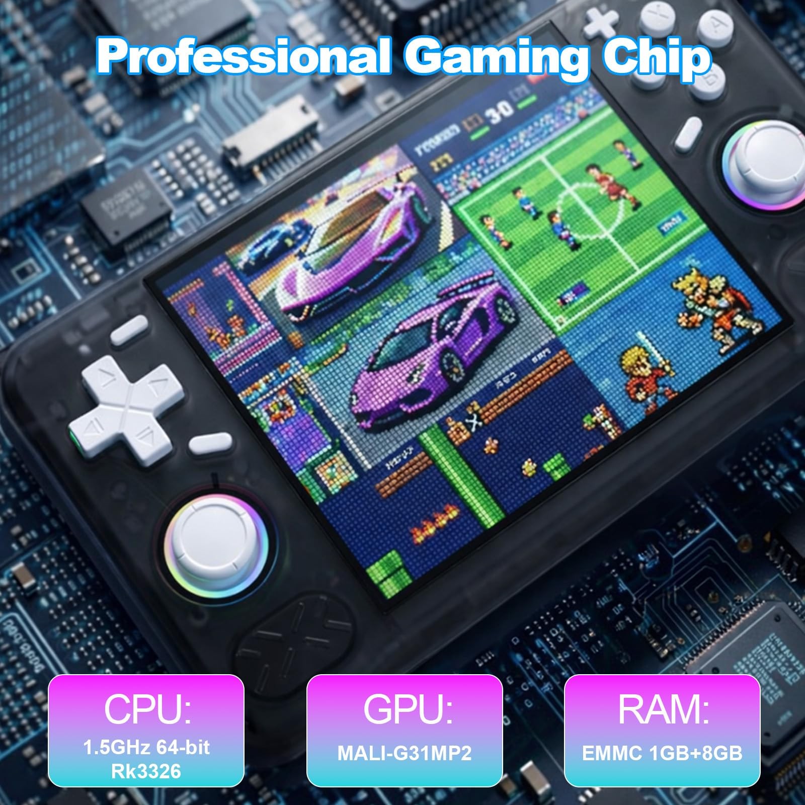 XF40H Retro Handheld Game Console, 4.0 inch HD Screen, Linux 64-bit System, 1…
