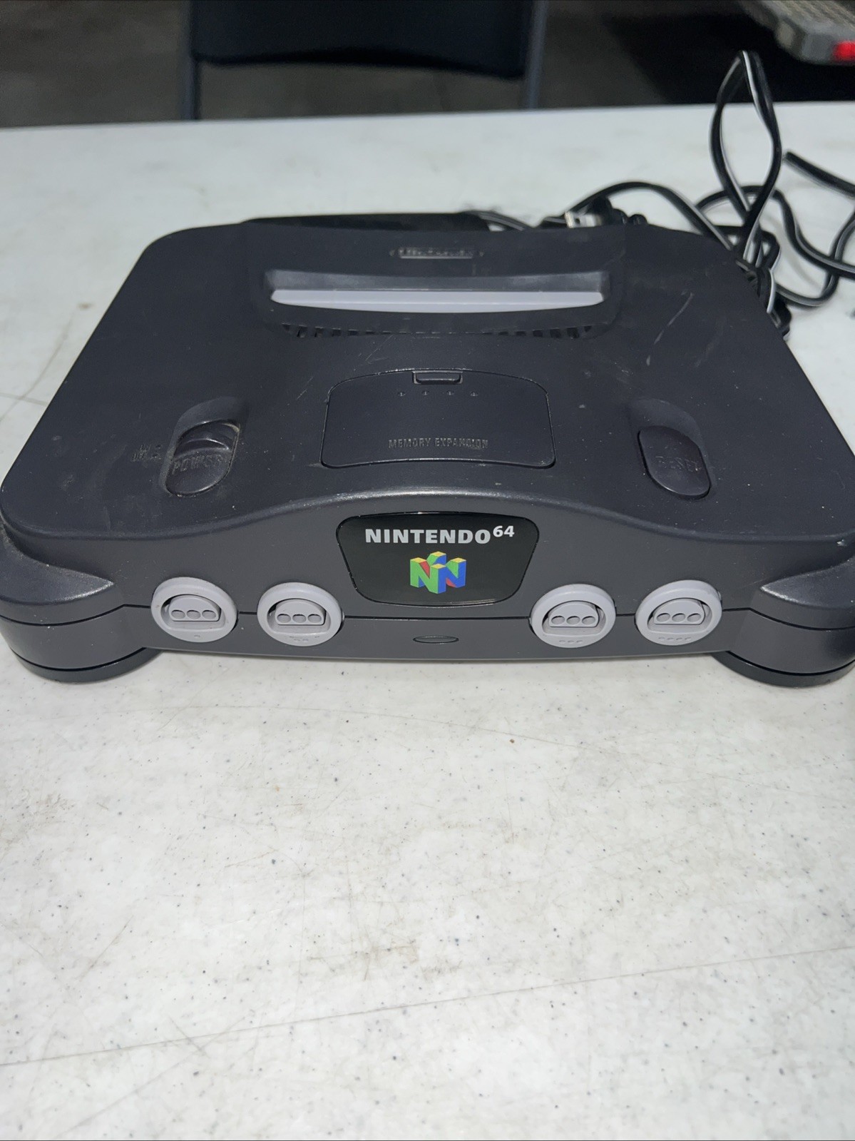 Nintendo 64 Console – Black W/ Gray Controller Tight Stick And Power Supply