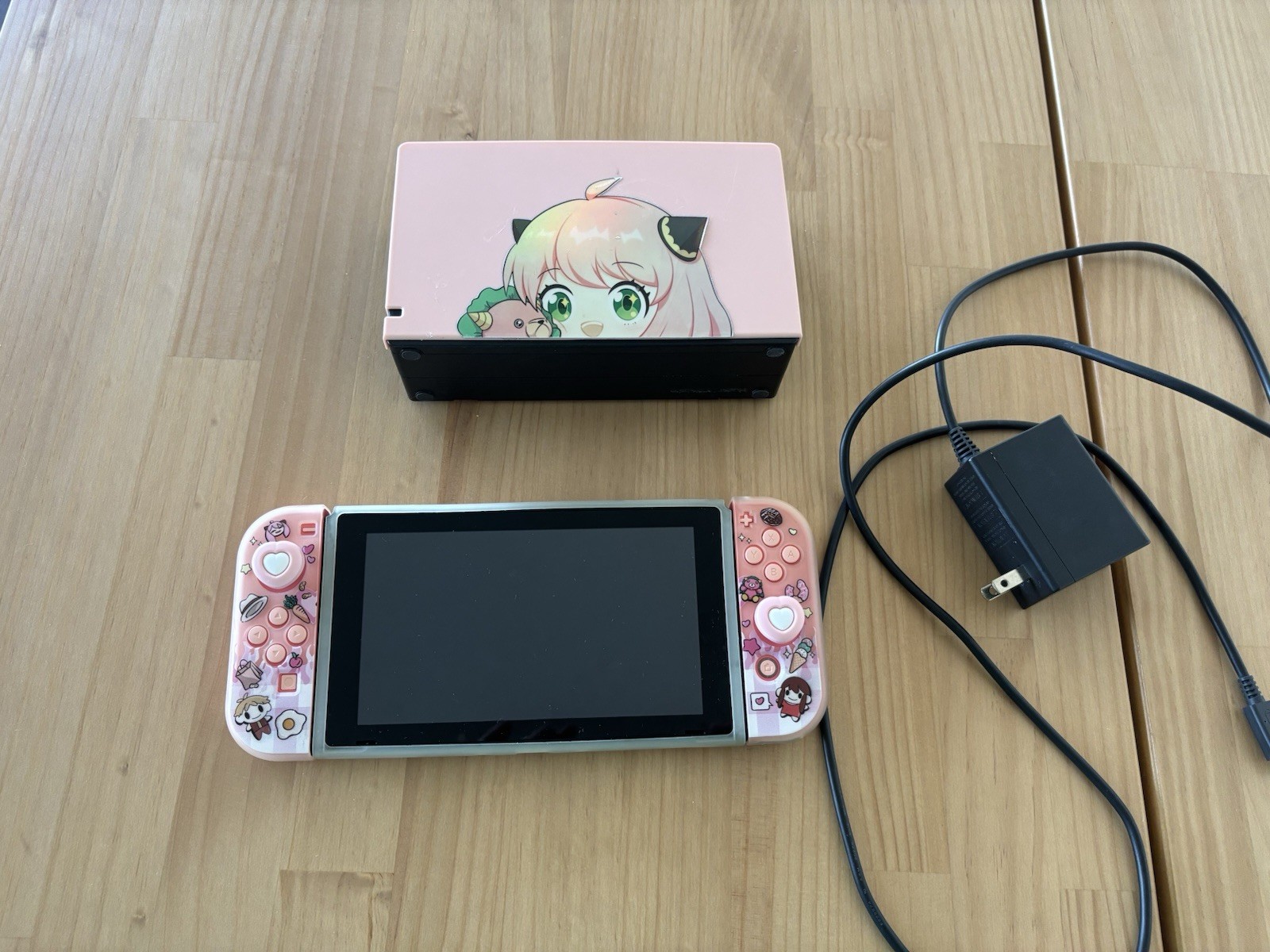 Pink Nintendo Switch Custom Including Charger And Dock