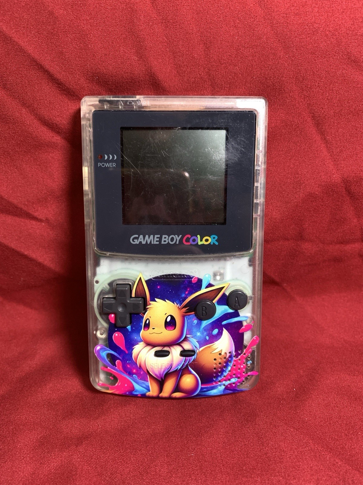 Nintendo GameBoy Color Clear Custom Pokemon Eevee UV Shell