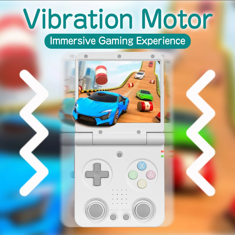 Miyoo Flip V2 Grey 64GB 3.5” IPS Dual Analog Retro Handheld (Silent Hinge) Case