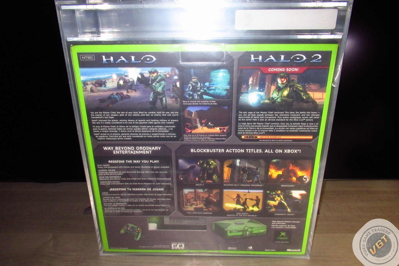 VGA 85+ – ORIGINAL XBOX Halo Special Edition Green Game Console System 2004 NEW!