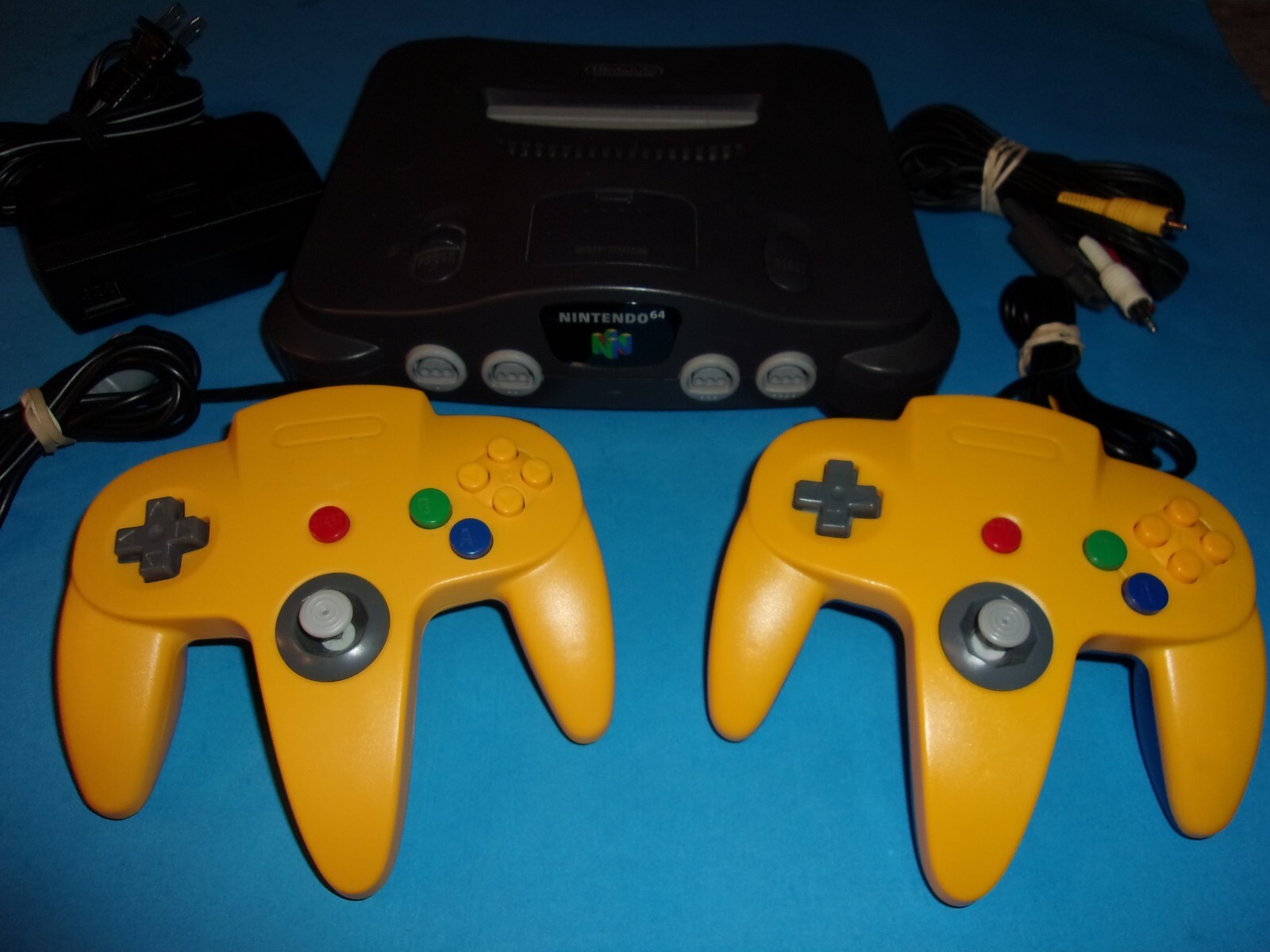 Nintendo 64 N64 Console 2 Controllers Power Adapter AV Cable Clean Tested Works