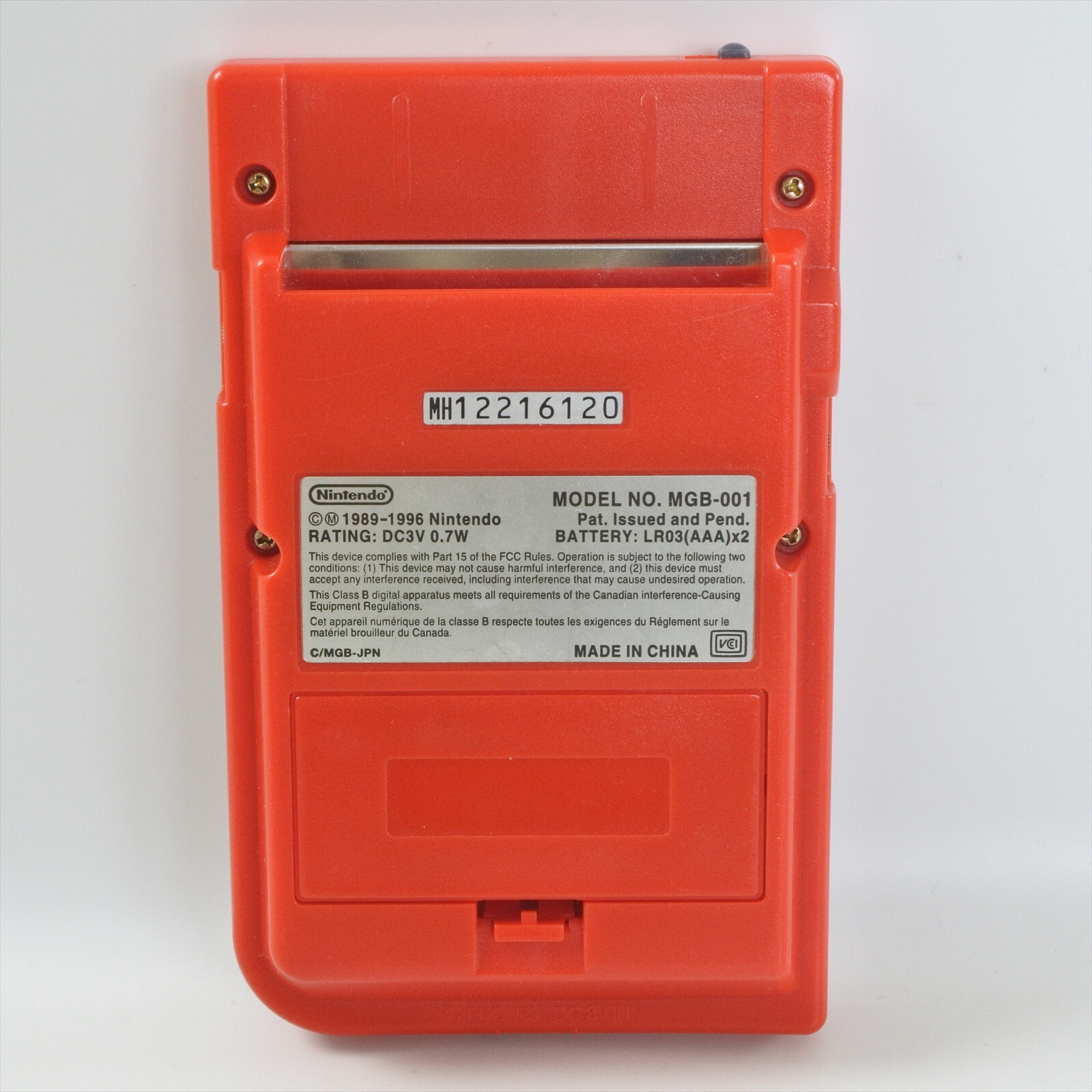 Gameboy Pocket RED Console MGB-001 Boxed Nintendo made in CHINA 6120 gb