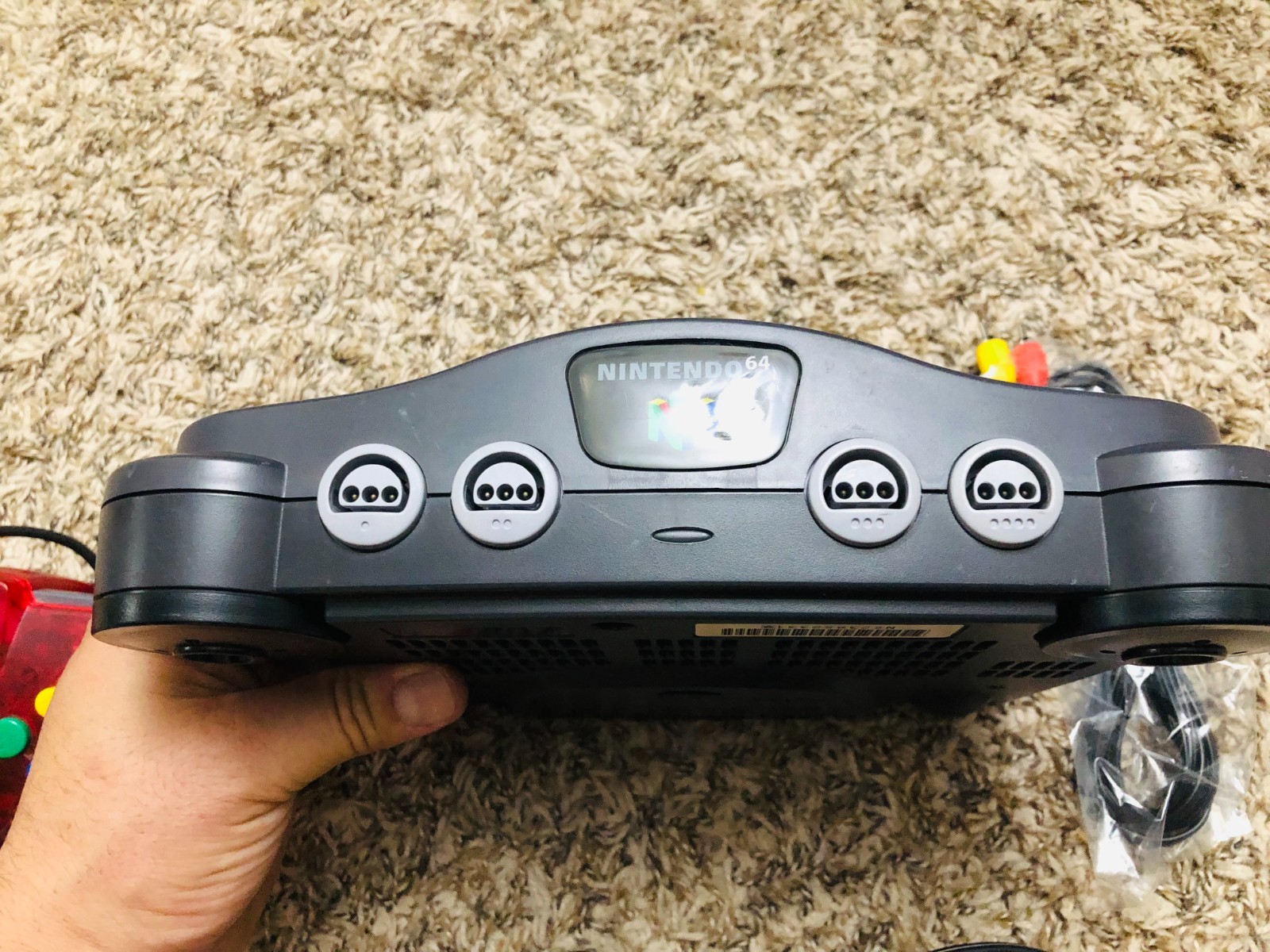 Black Nintendo 64 N64 Game Console W/ Expansion Pak 1 OEM Controller Tested