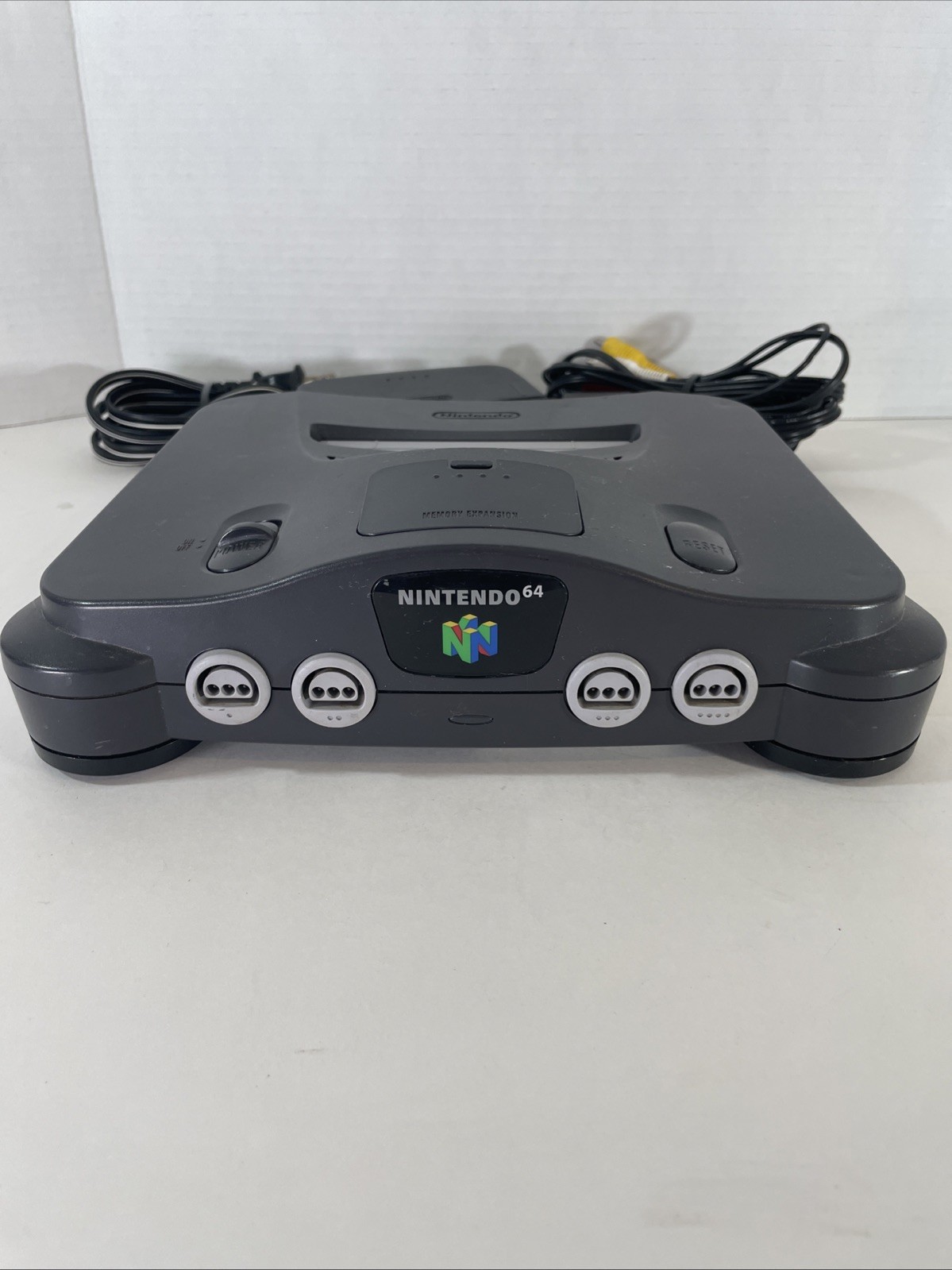 Nintendo 64 N64 Console Charcoal Gray OEM Power Supply AV Cables Tested Cleaned