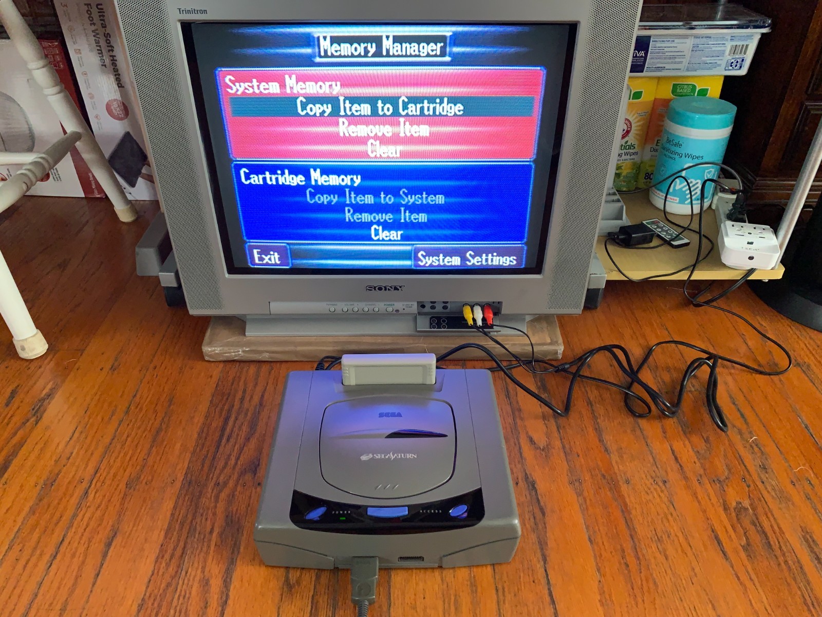 Sega Saturn gray Japanese console system Virtua Fighter Daytona USA memory card