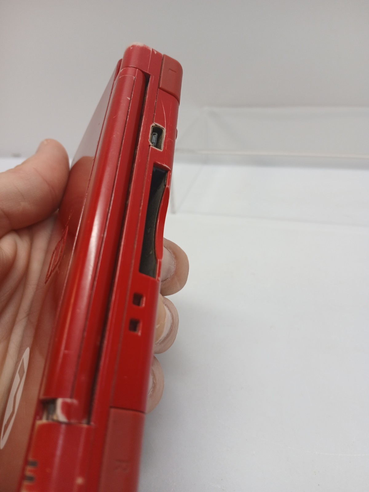 Nintendo DS Lite Red Mario Edition Console USG-001 FOR PARTS or REPAIR
