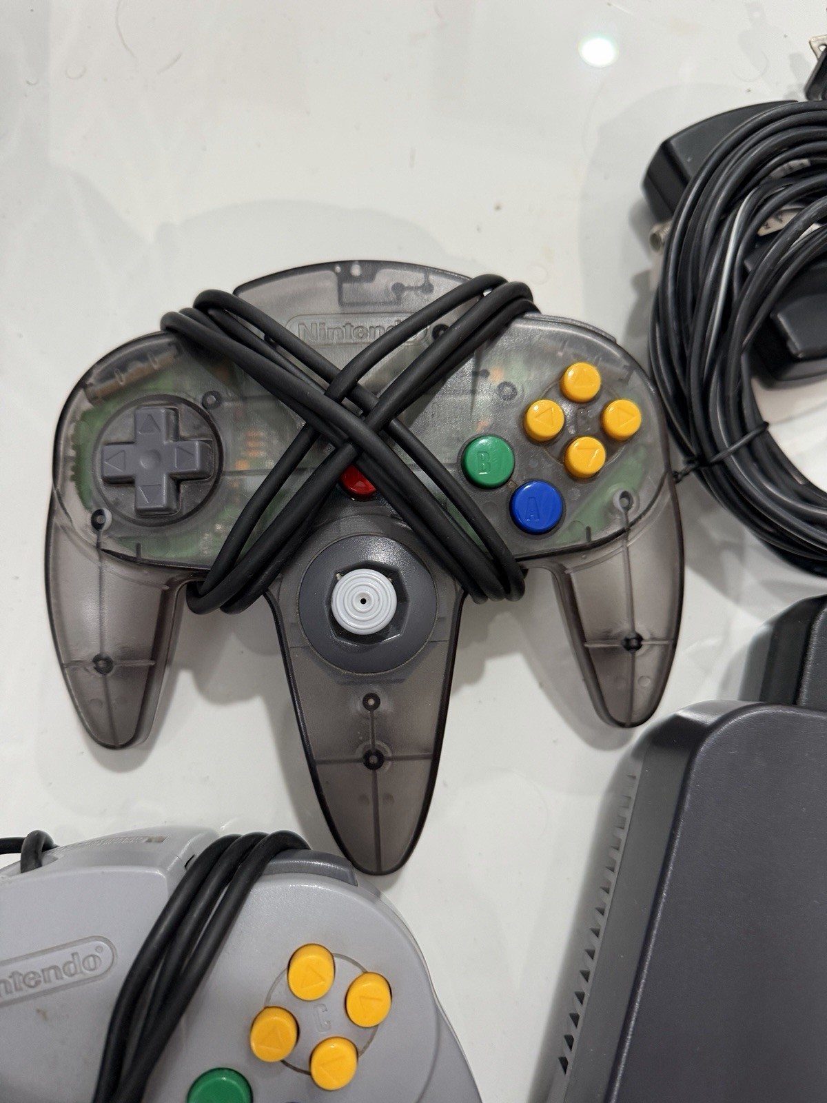 Nintendo 64 Console 4 Controllers Gray Black Blue Smoke RF Expansion Pak Compat…