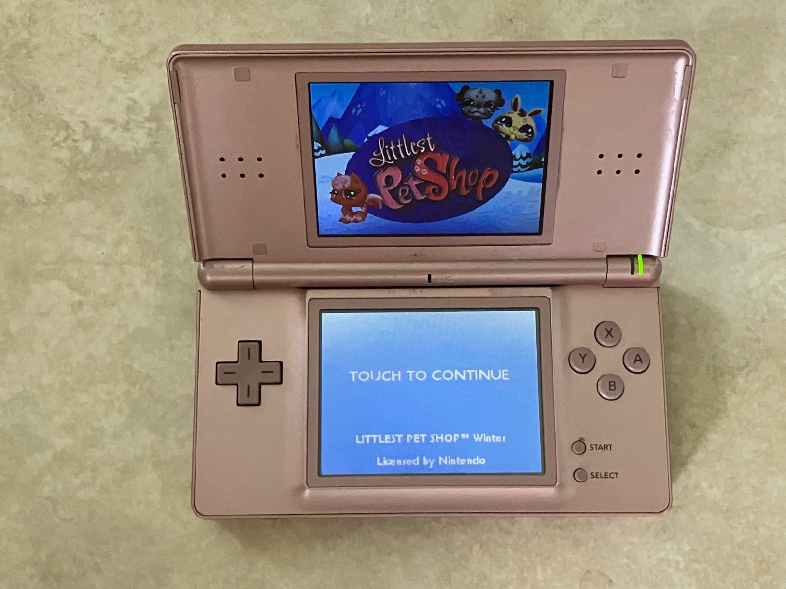 Metallic Rose Pink Nintendo DS Lite Console + Case + Game – No Stylus or Charger