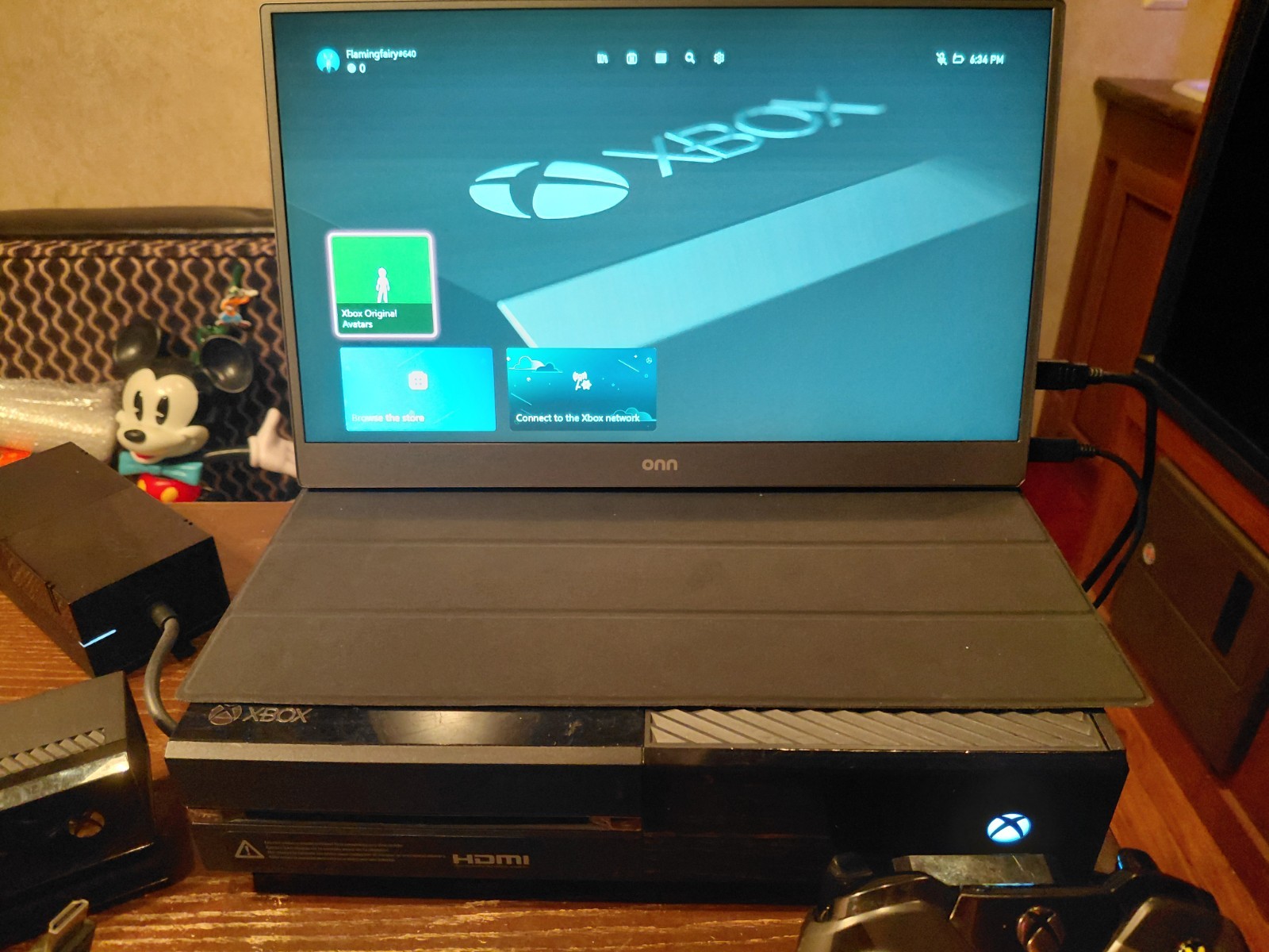 Xbox One Bundle with Portable Computer Monitor Used Tested Works Great