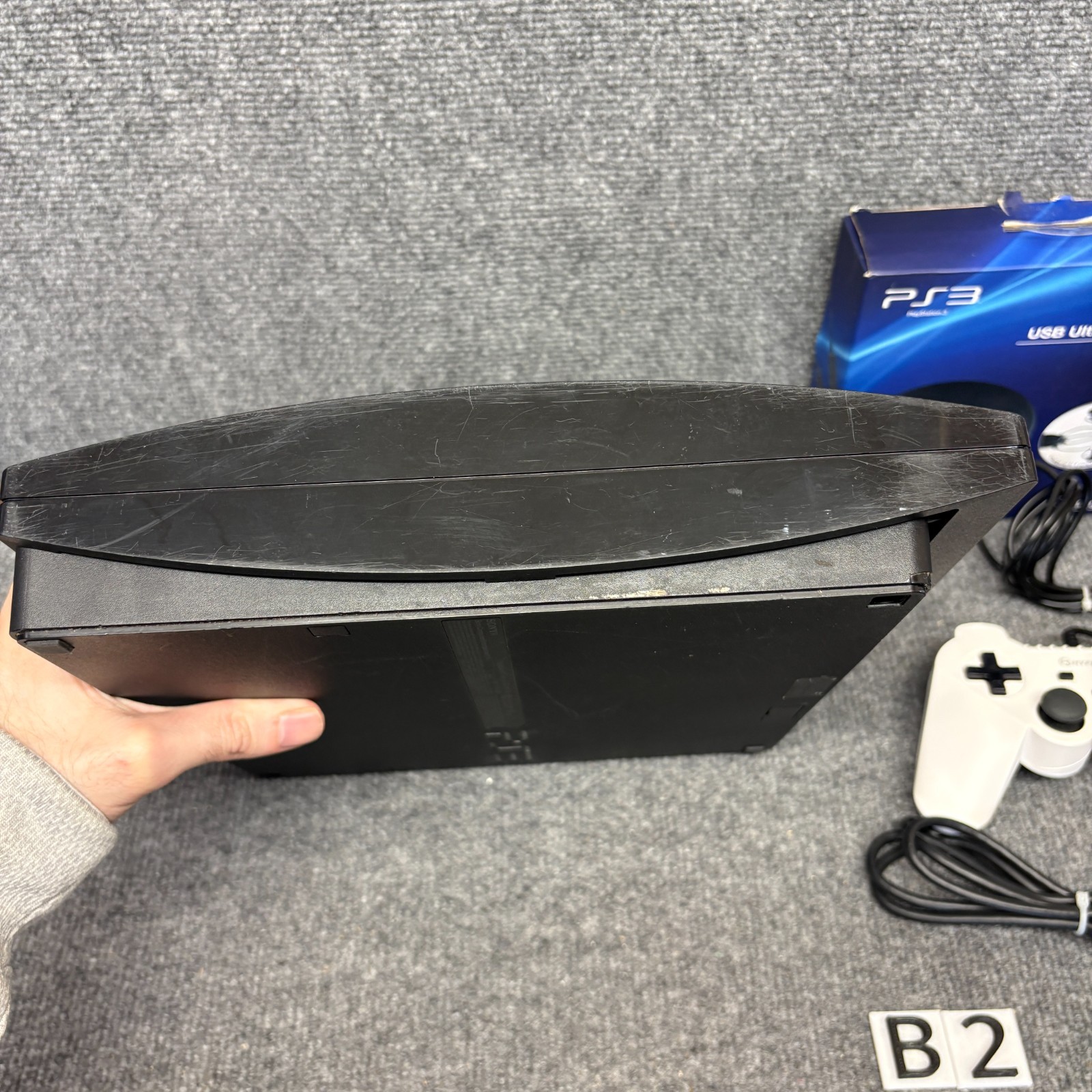 Playstation 3 Slim System PS3 Console Controller Microphone Cables Voice Tested