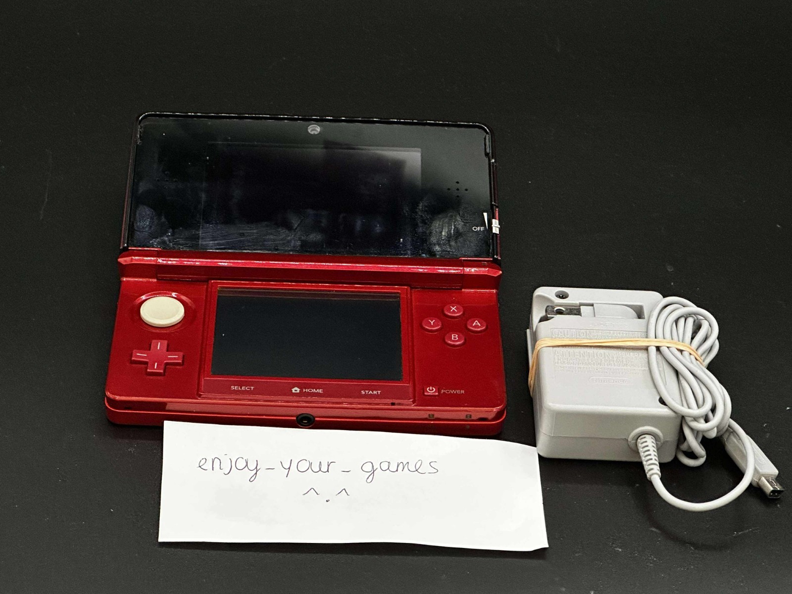 Nintendo 3DS Red Model | English | Charger | US Seller – SHIP IN 1-DAY