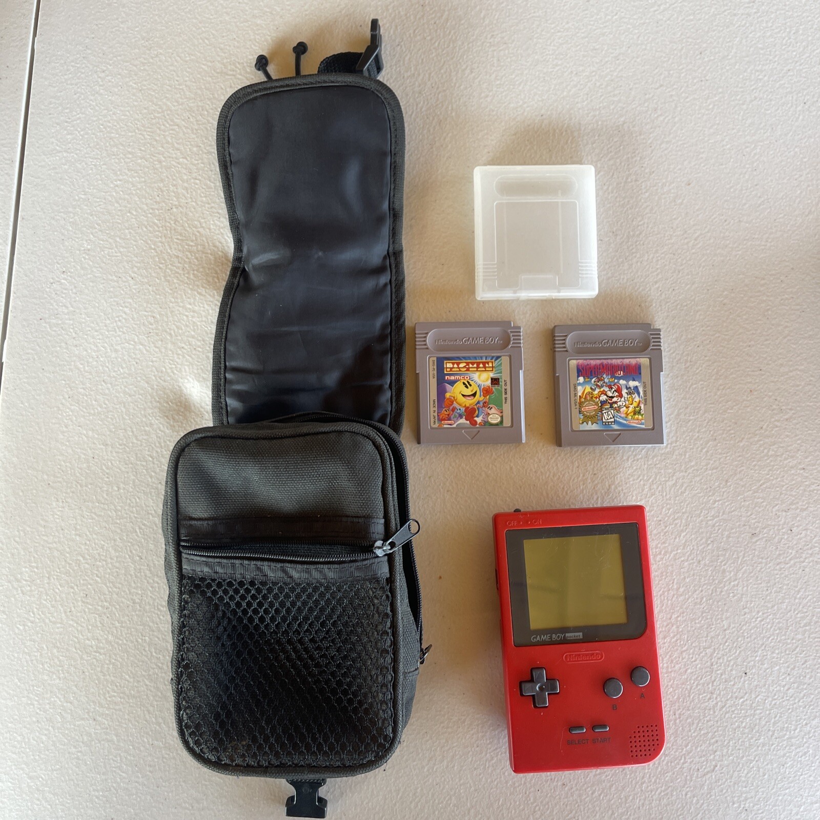 Nintendo Game Boy Pocket – Red works perfect no issues. super mario land pac man
