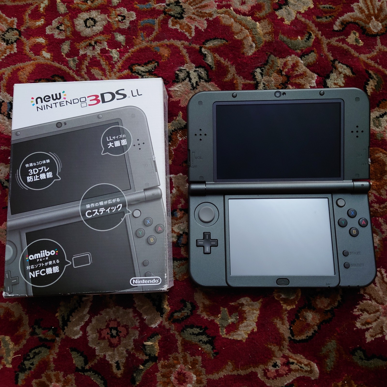 Nintendo New 3DS LL Metallic Black Japan Top IPS Near Mint Top Screen Issue Read