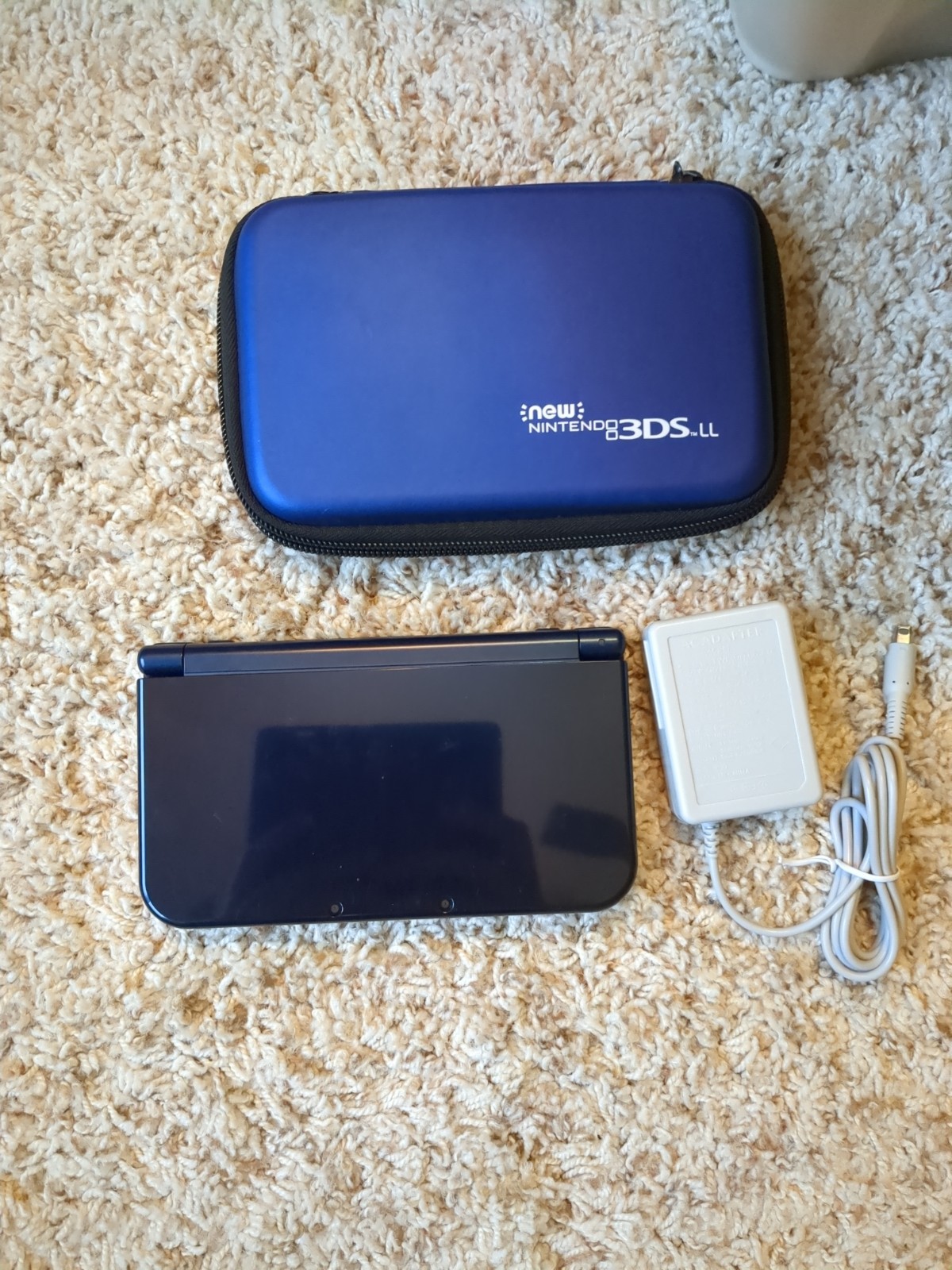 Nintendo New 3DS LL Dark Blue | Charger | Stylus | Case | DUAL IPS