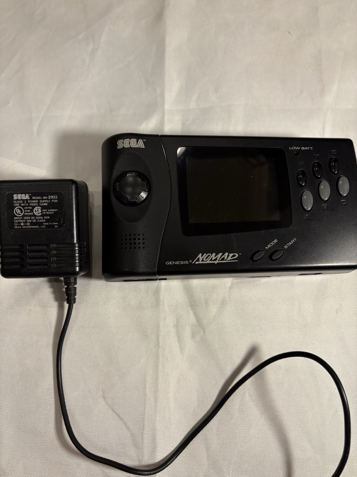 Sega Nomad With New Upgraded LCD Screen Tested And Working! W/ Power Supply