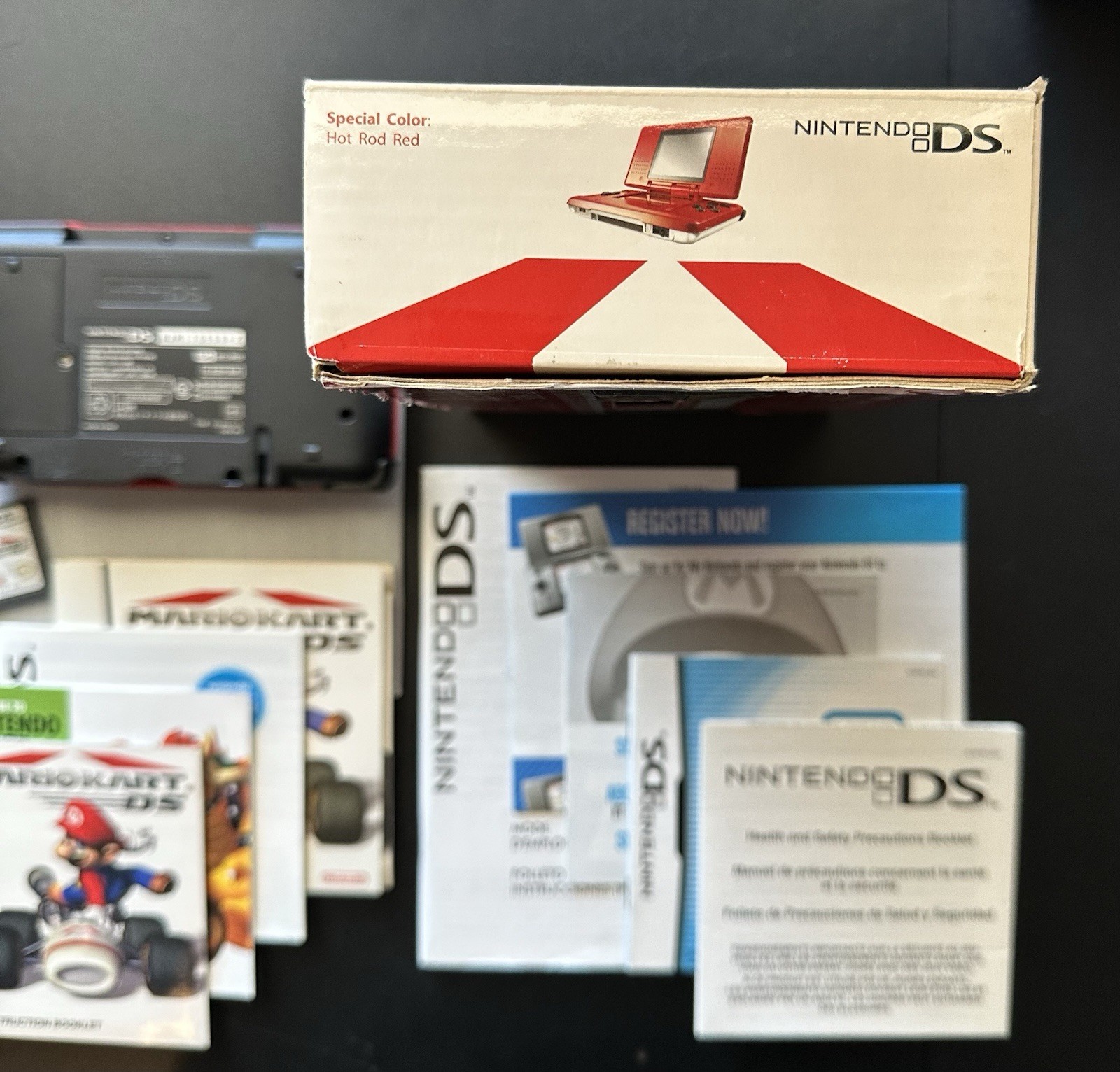 Nintendo DS Mario Kart Bundle Pack Hot Rod Red In Box Handheld Console System