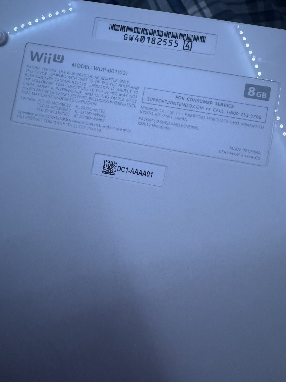 Nintendo Wii U WUP-001(02) 8GB White Console System Bundle Tested Working