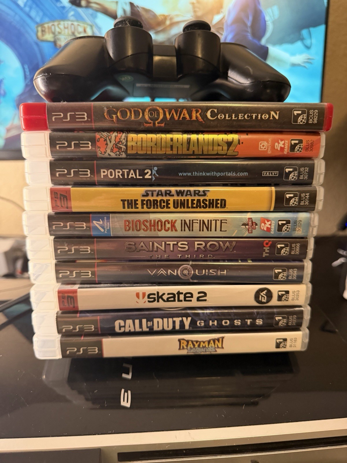 Sony PlayStation 3 PS3 CECHK01 80GB Black Bundle w/ Controller, 10 Games