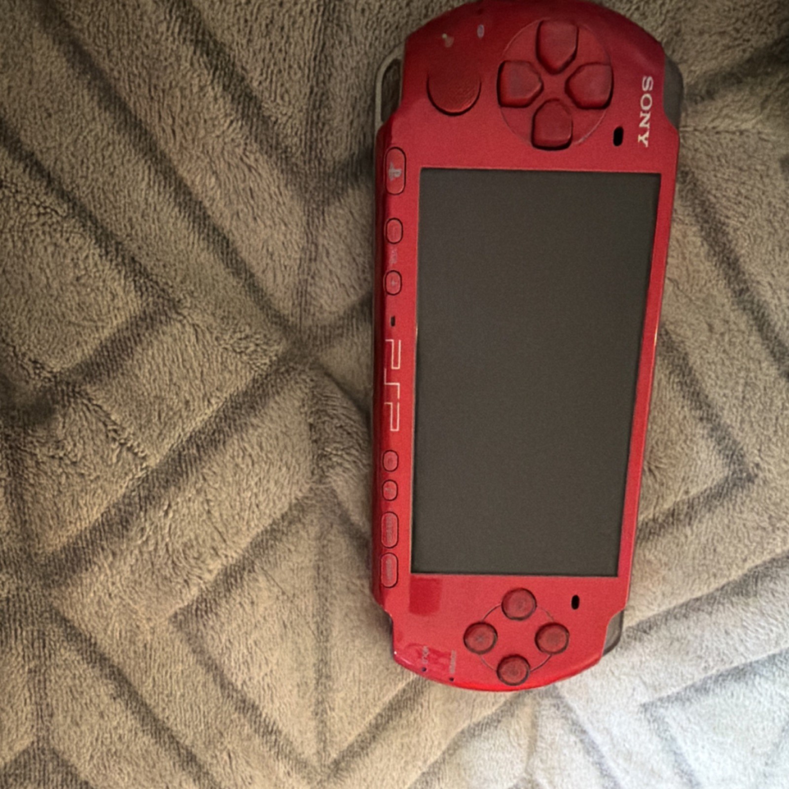 Sony PSP Red Handheld System Wi-Fi Internet Browsing USB Headphone Jack