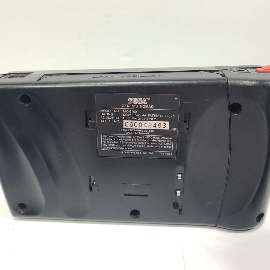Sega Genesis Nomad MK-6100 Console- Tested/Working Plus Ac Adapter