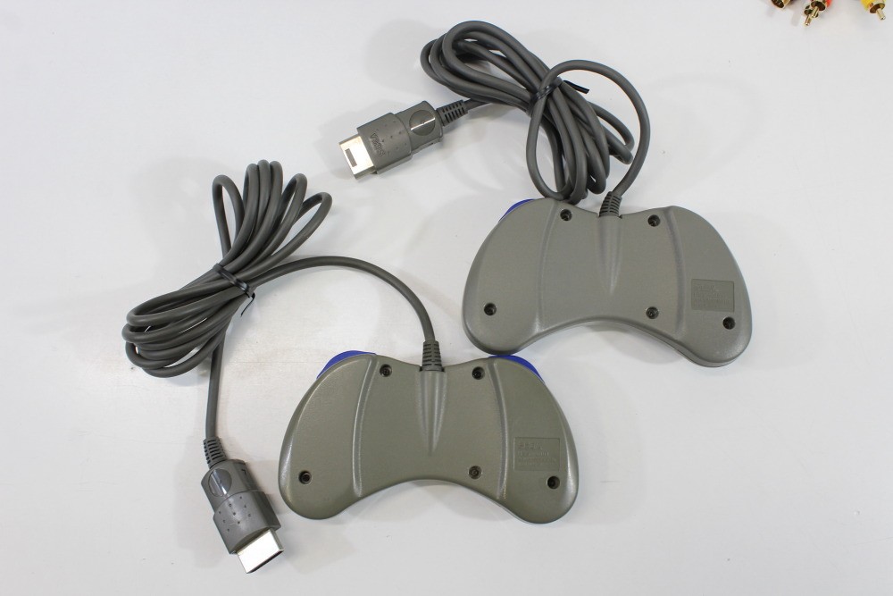 SEGA Saturn Gray Console Controller x2 AC AV HST-3200 SS JP Japan WORKING A VG