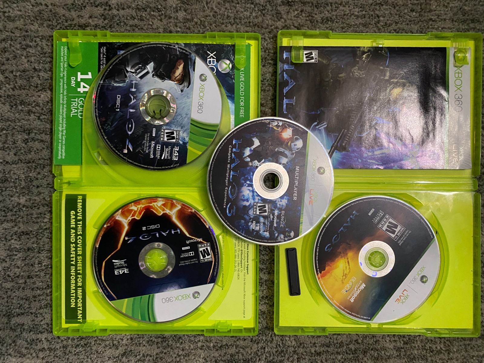 Xbox 360 Bundle – Halo 3 & 4 CIB + Multiplayer Disc, Tested