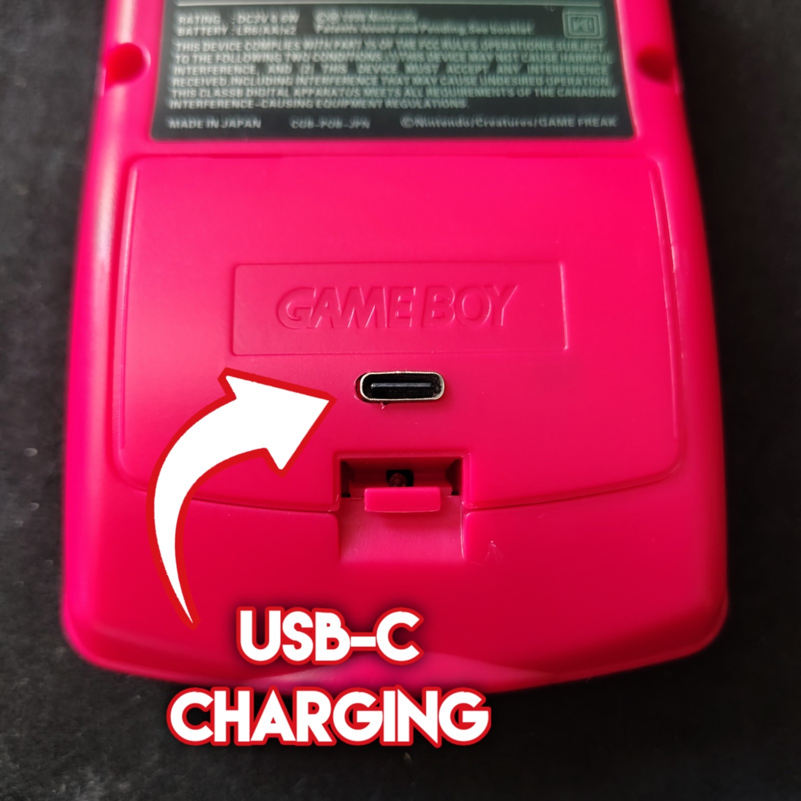 Upgraded OLED Game Boy Color, USB-C, Amp
