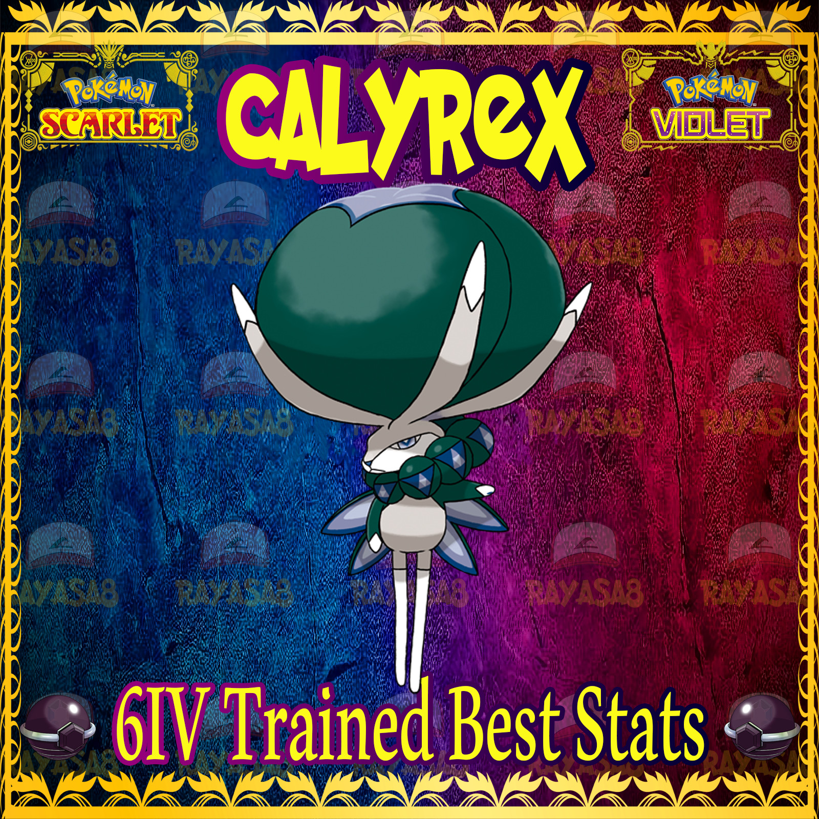 Pokemon Scarlet & Violet ⚡Calyrex⚡ Legendary 6IV Trained Best Stats Home