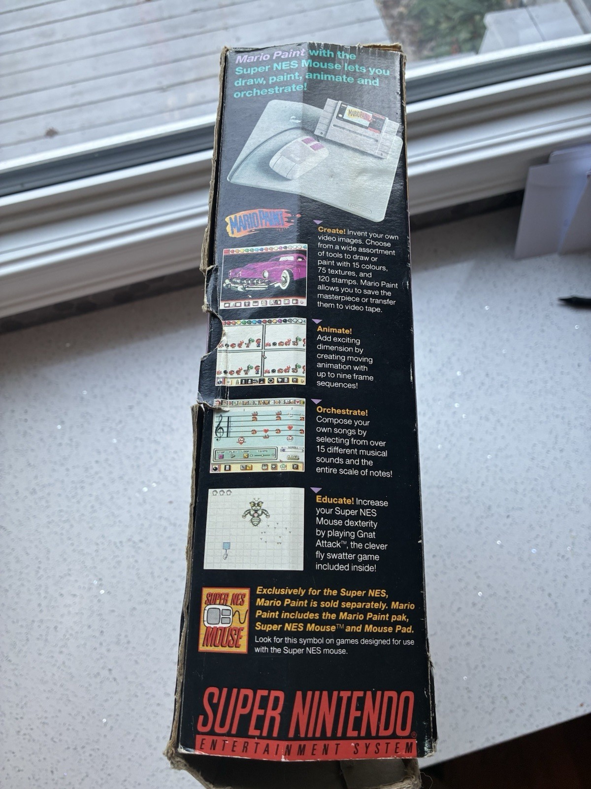 1993 Super Nintendo NES SNES Set Console Original BOX ONLY – Fair Condition